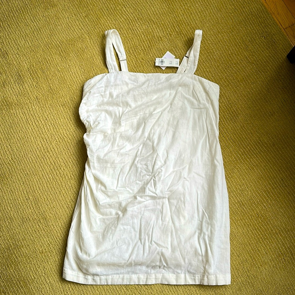 White linen Abercrombie mini dress